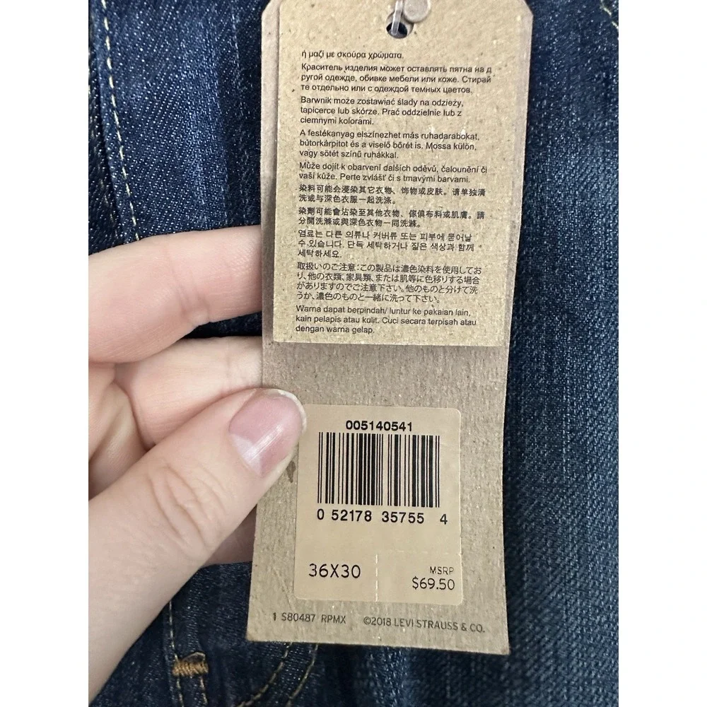 NWT Levis 514 36x30 Straight Fit Jeans Stretch Jeans Color Medium Dark Wash Blue